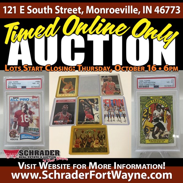 TIMED ONLINE ONLY SPORTS CARDS AUCTION IN ALLEN COUNTY, INDIANA