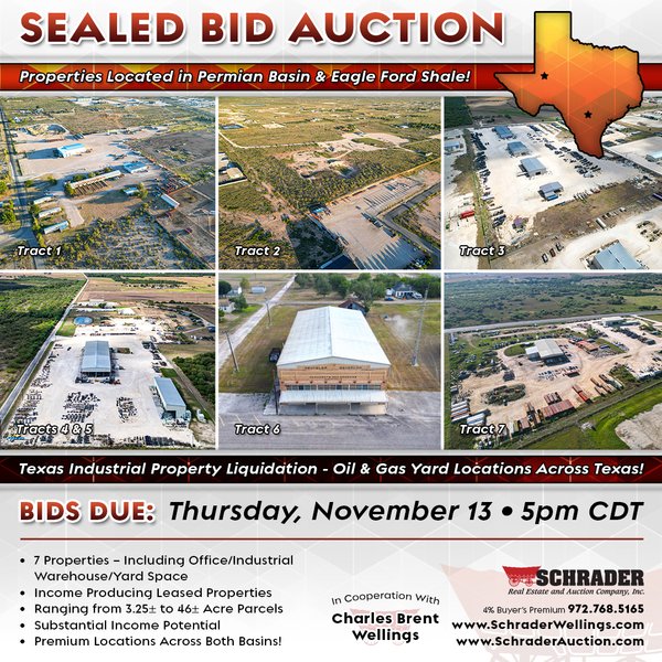 TEXAS INDUSTRIAL PROPERTY LIQUIDATION - OIL & GAS YARD LOCATIONS ACROSS TEXAS