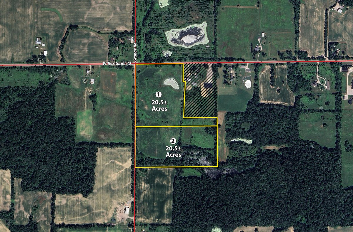 Tract map - LAND AUCTION - 41+/- ACRES OFFERED IN 2 TRACTS IN HILLSDALE COUNTY, MICHIGAN