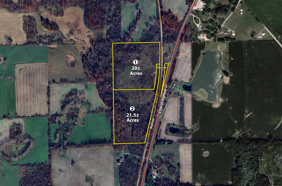 Tract map - LAND AUCTION - 41.5+/-ACRES OFFERED IN 2 TRACTS IN STEUBEN COUNTY, INDIANA