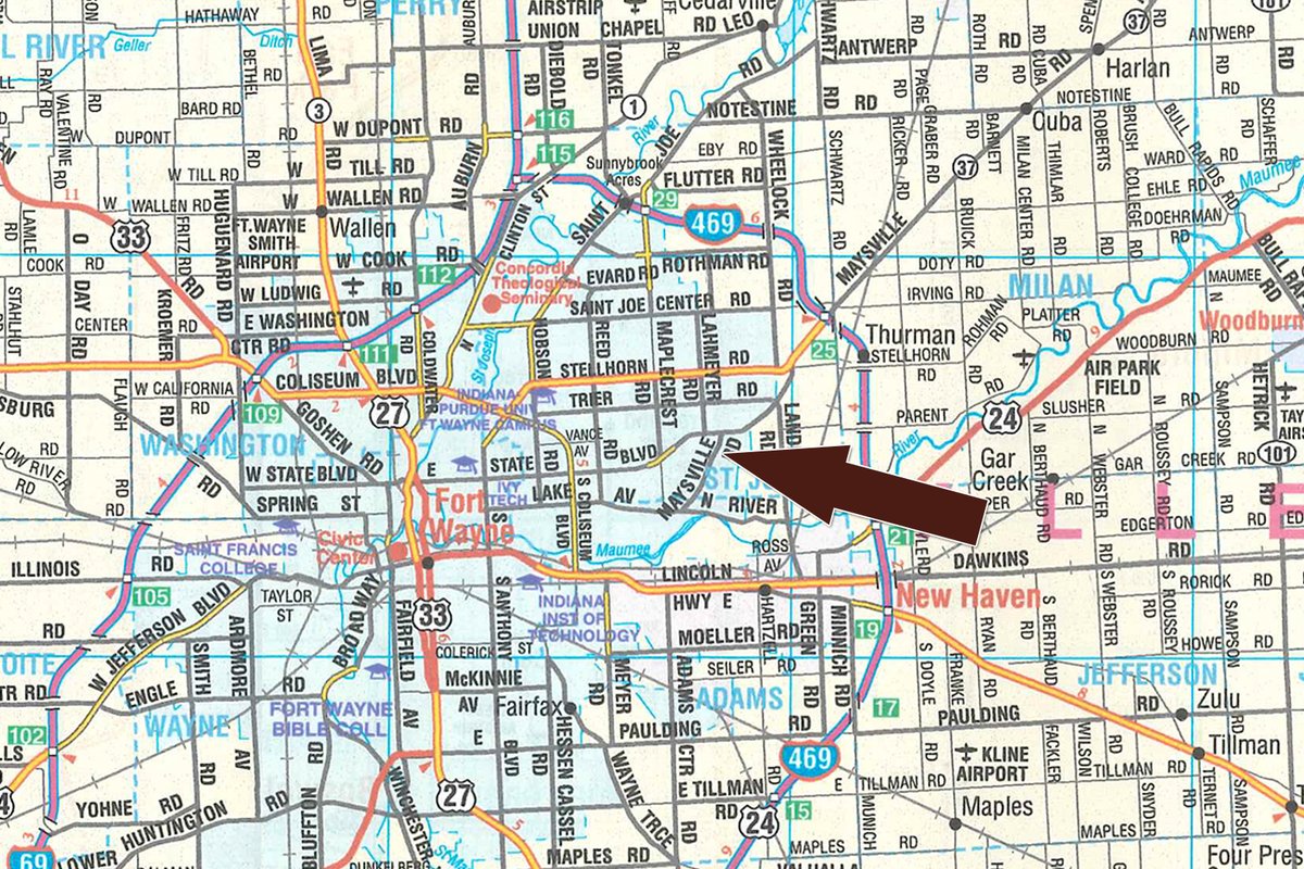 Area map - TIMED ONLINE ONLY PERSONAL PROPERTY AUCTION IN ALLEN COUNTY, INDIANA