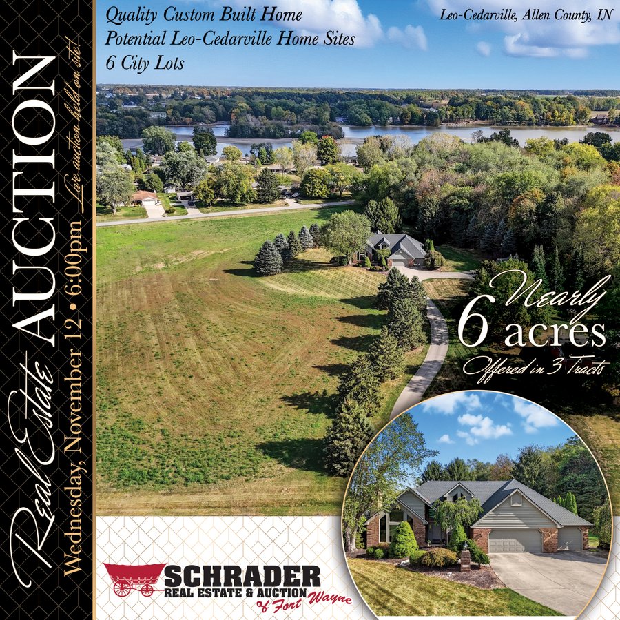 REAL ESTATE AUCTION - 6+/- ACRES OFFERED IN 3 TRACTS IN ALLEN COUNTY, INDIANA