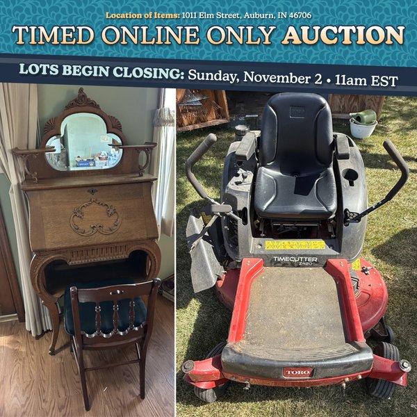 TIMED ONLINE ONLY PERSONAL PROPERTY AUCTION IN DEKALB COUNTY, INDIANA