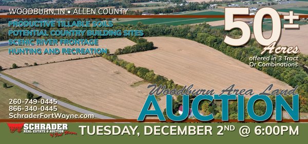 Sold: LAND AUCTION - 50+/- ACRES OFFERED IN 3 TRACTS IN ALLEN COUNTY, INDIANA - 19000 Block Old US 24, Woodburn, IN 46797 - Allen County, Indiana