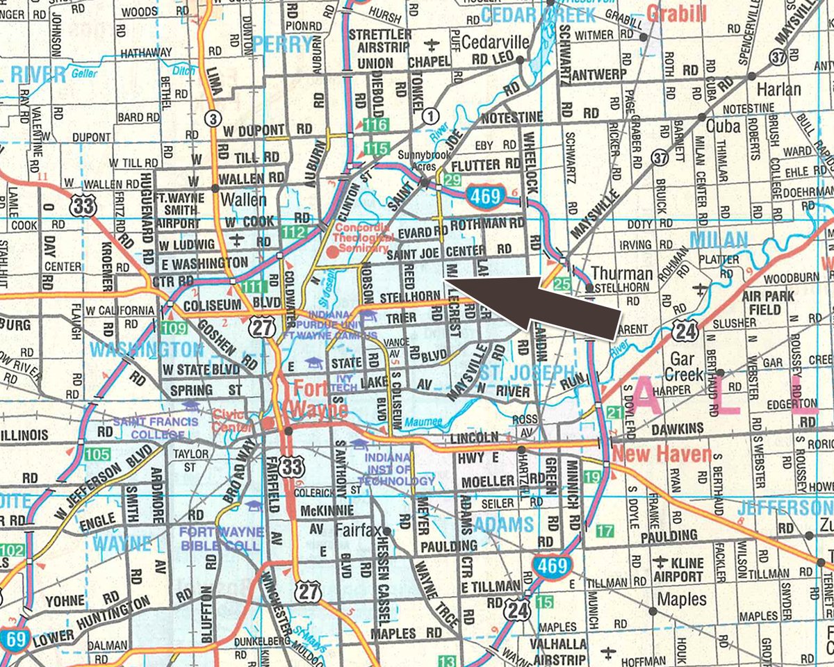 Area map - TIMED ONLINE ONLY PERSONAL PROPERTY AUCTION IN ALLEN COUNTY, INDIANA