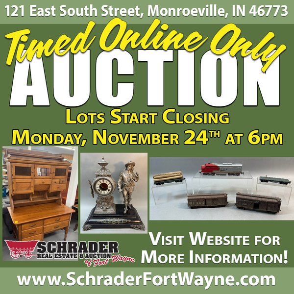 TIMED ONLINE ONLY PERSONAL PROPERTY AUCTION IN ALLEN COUNTY, INDIANA