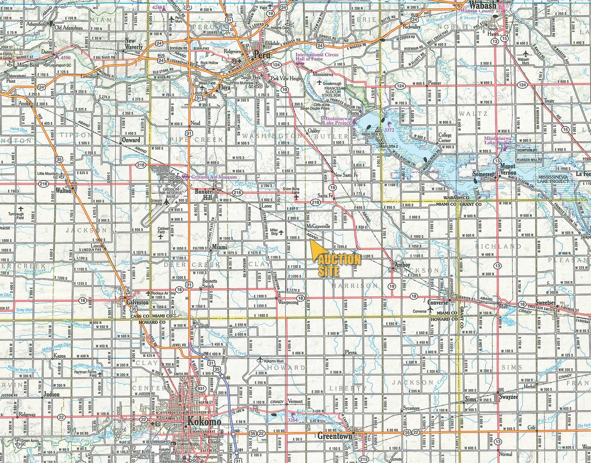 Area map - FARM EQUIPMENT AUCTION IN MIAMI COUNTY, INDIANA