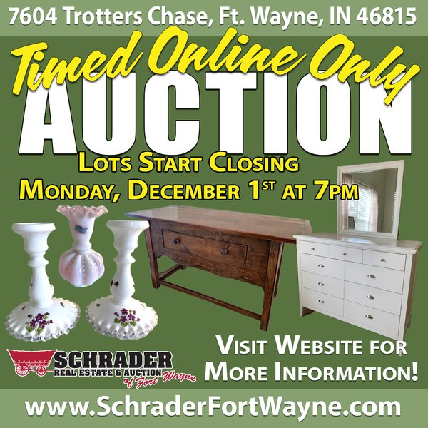 TIMED ONLINE ONLY PERSONAL PROPERTY AUCTION IN ALLEN COUNTY, INDIANA