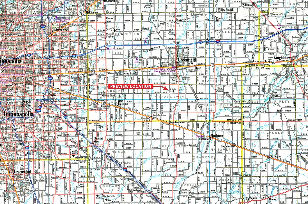 Area map - TIMED ONLINE ONLY FARM EQUIPMENT AUCTION IN HANCOCK COUNTY, INDIANA