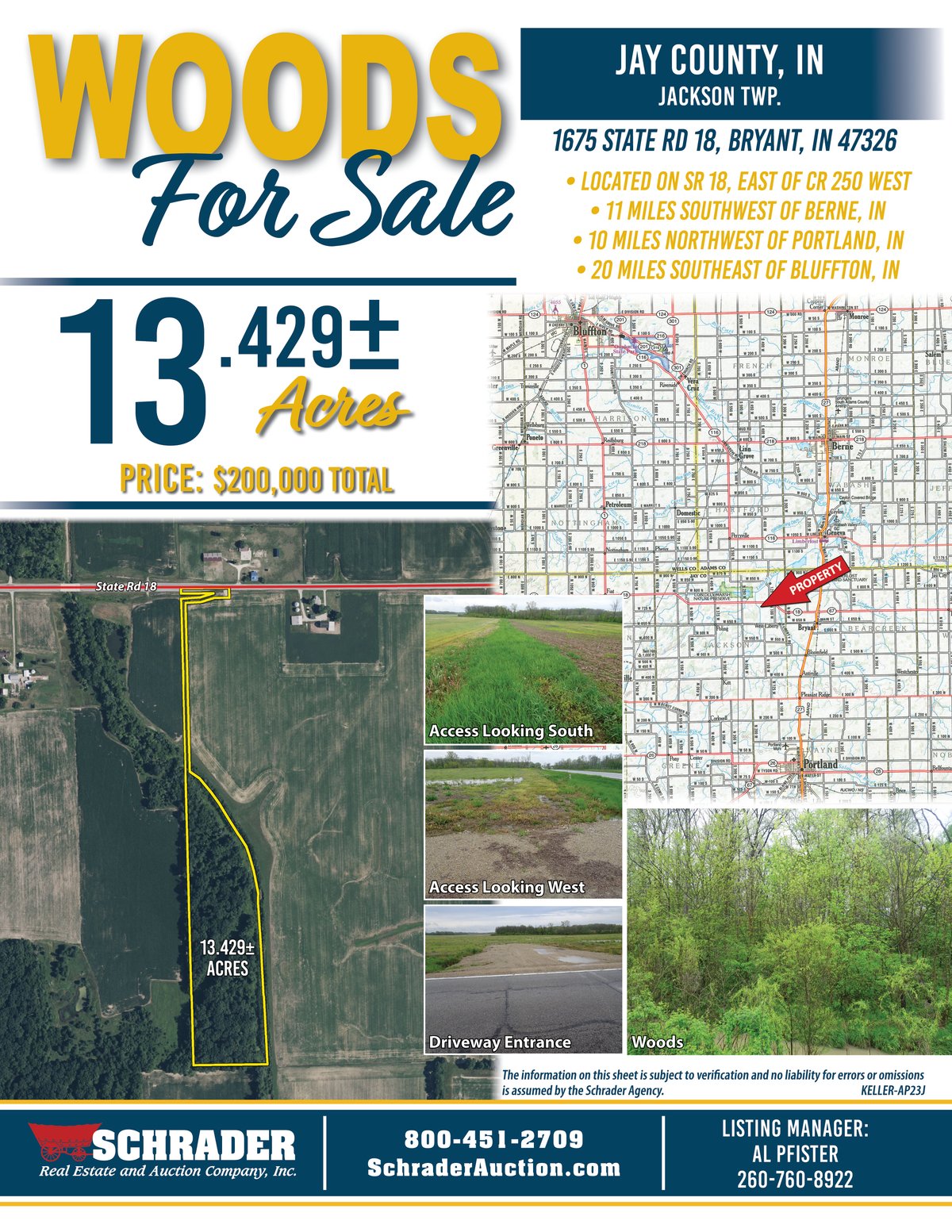 Listing brochure cover - 13.4+/- ACRE WOODS FOR SALE IN JAY COUNTY, INDIANA