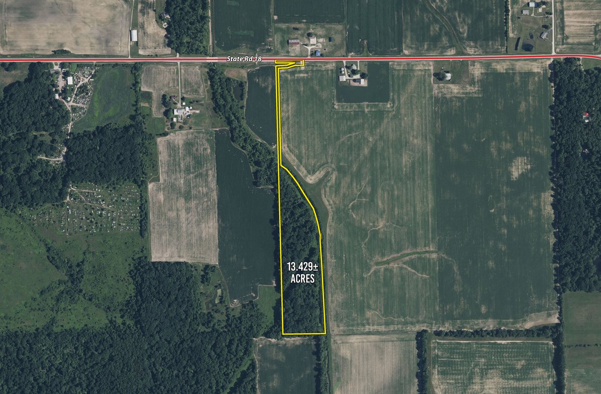Tract map - 13.4+/- ACRE WOODS FOR SALE IN JAY COUNTY, INDIANA