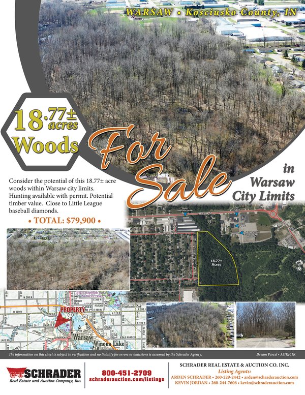 Listing brochure cover - 18.77+/- Acres for Sale in Kosciusko County, Indiana
