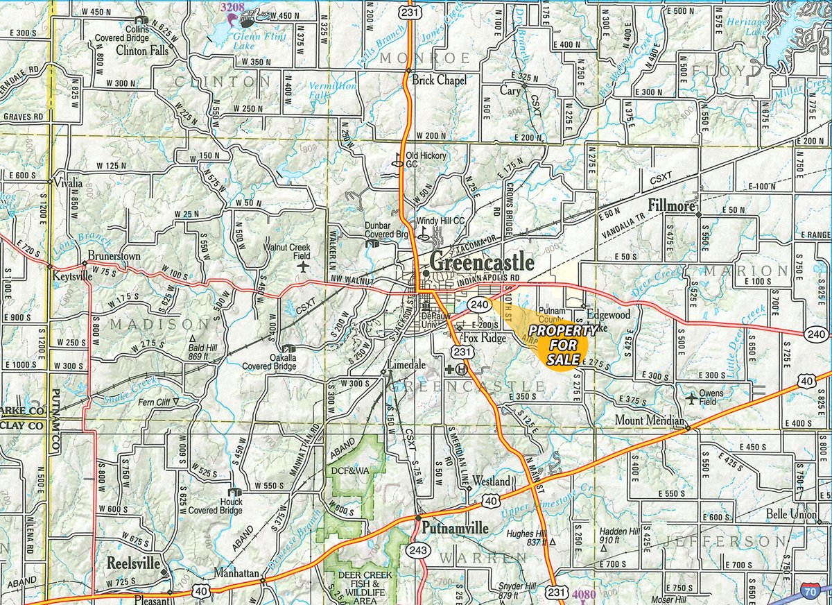 Area map - COMMERCIAL REAL ESTATE FOR SALE - .98+/-ACRES IN PUTNAM COUNTY, INDIANA