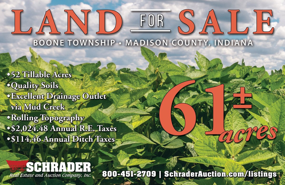 Listing brochure cover - LAND FOR SALE - 61+/- ACRES IN MADISON COUNTY, INDIANA