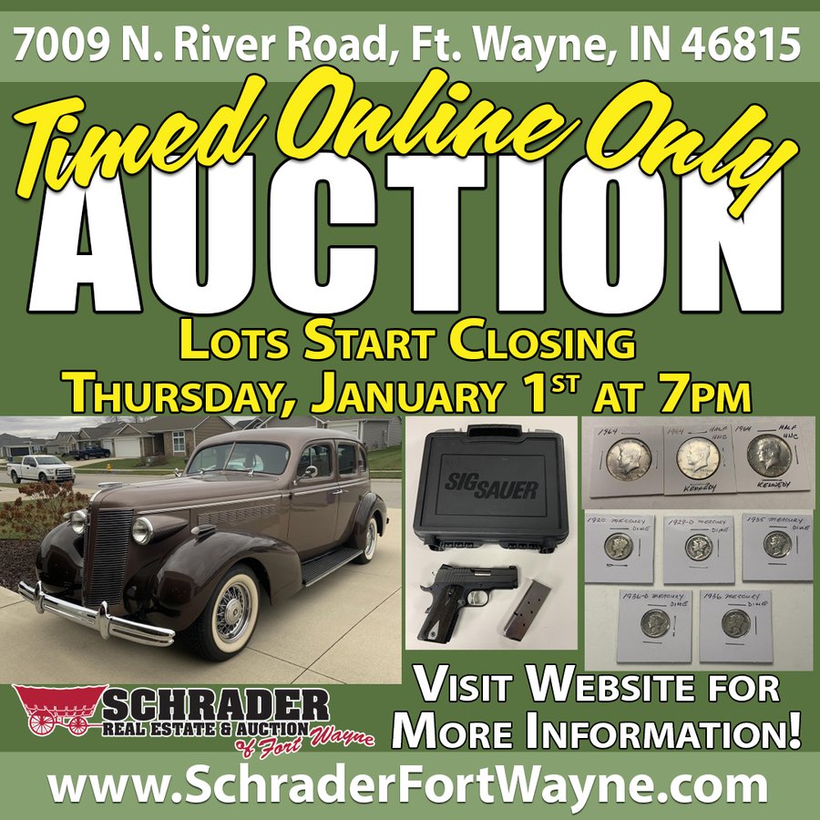 TIMED ONLINE ONLY PERSONAL PROPERTY AUCTION IN ALLEN COUNTY, INDIANA