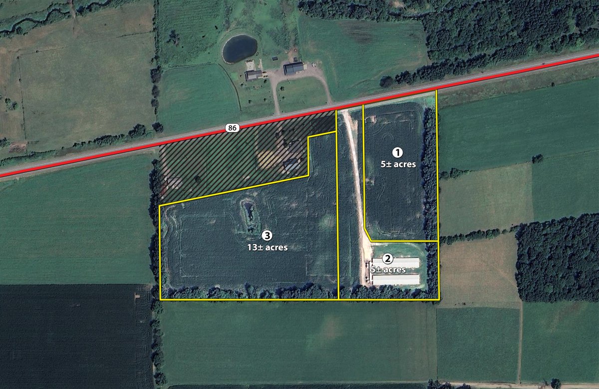 Tract map - TIMED ONLINE ONLY REAL ESTATE AUCTION - 23+/- ACRES OFFERED IN 3 TRACTS IN ST JOSEPH COUNTY, MICHIGAN
