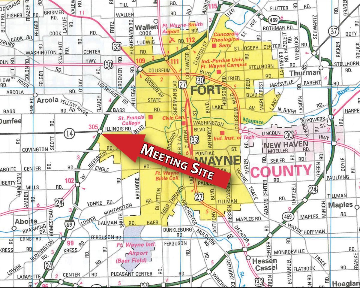 Area map - STATE OF THE FARMER'S ECONOMY UPDATE IN FT WAYNE, INDIANA