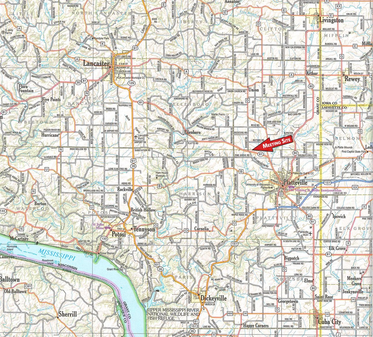 Area map - STATE OF THE FARMER'S ECONOMY UPDATE IN GRANT COUNTY, WISCONSIN
