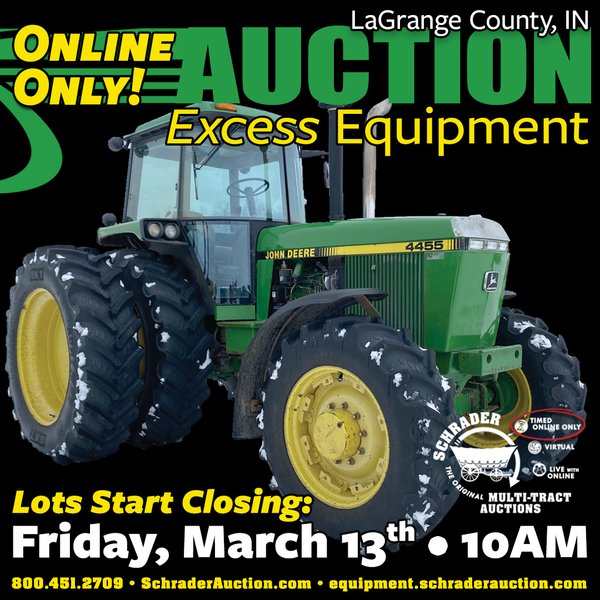 TIMED ONLINE ONLY FARM EQUIPMENT AUCTION IN LAGRANGE COUNTY, INDIANA