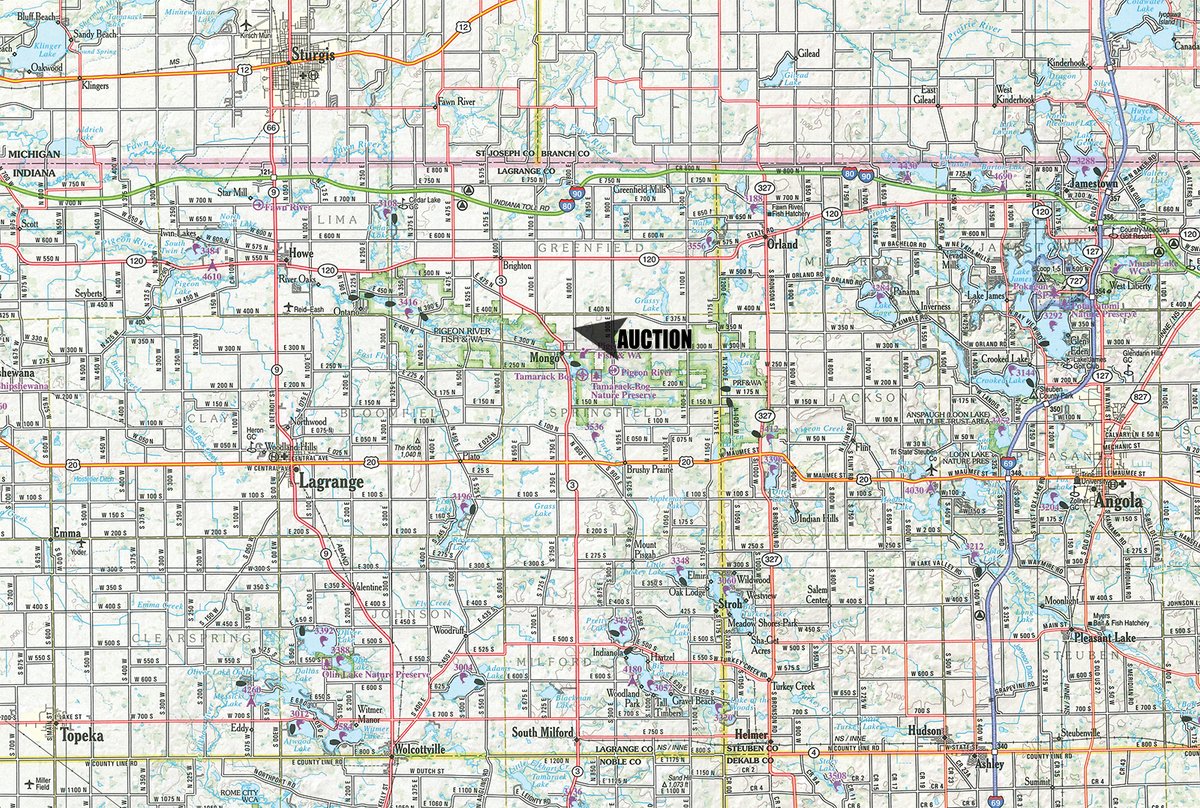 Area map - TIMED ONLINE ONLY FARM EQUIPMENT AUCTION IN LAGRANGE COUNTY, INDIANA