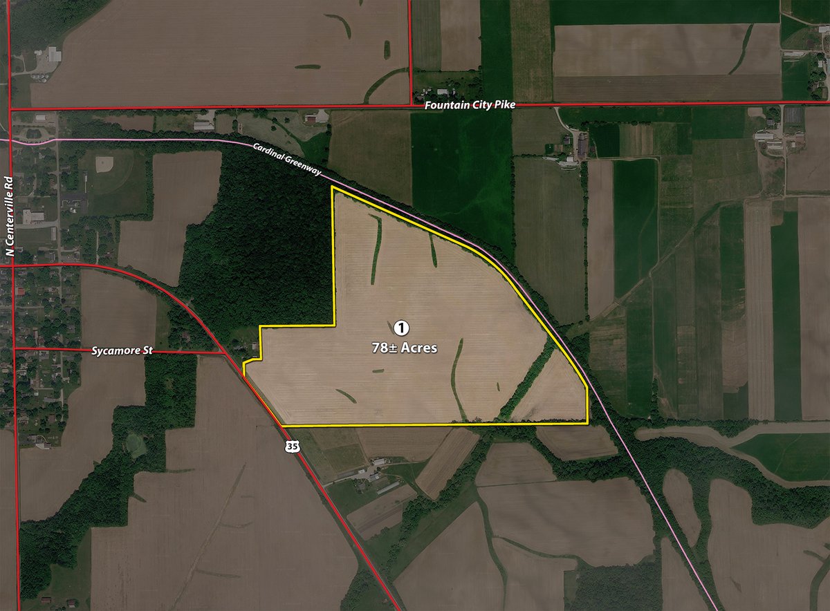 Tract map - LAND AUCTION -78+/-ACRES OFFERED IN 1 TRACT IN WAYNE COUNTY, INDIANA
