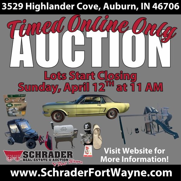TIMED ONLINE ONLY PERSONAL PROPERTY AUCTION IN DEKALB COUNTY, INDIANA