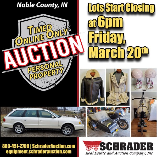 TIMED ONLINE ONLY PERSONAL PROPERTY AUCTION IN NOBLE COUNTY, INDIANA