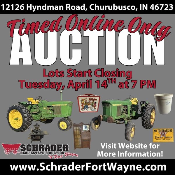 TIMED ONLINE ONLY PERSONAL PROPERTY AUCTION IN ALLEN COUNTY, INDIANA