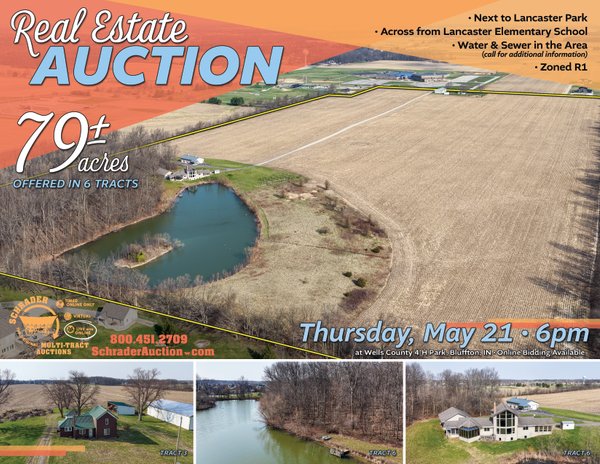 Sold: REAL ESTATE AUCTION - 79+/- ACRES OFFERED IN 6 TRACTS IN WELLS COUNTY, INDIANA - E 300 N, Bluffton, IN 46714 - Wells County, Indiana