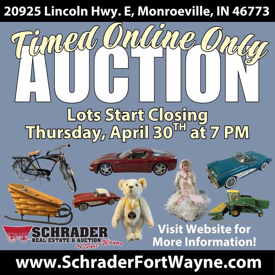TIMED ONLINE ONLY PERSONAL PROPERTY AUCTION IN ALLEN COUNTY, INDIANA