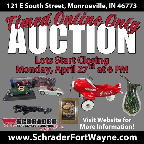TIMED ONLINE ONLY PERSONAL PROPERTY AUCTION IN ALLEN COUNTY, INDIANA