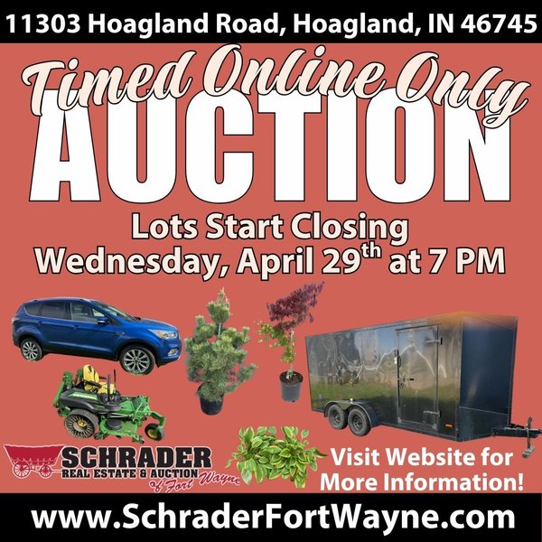 TIMED ONLINE ONLY PERSONAL PROPERTY AUCTION IN ALLEN COUNTY, INDIANA