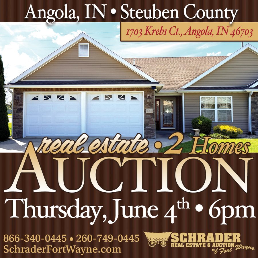 REAL ESTATE AUCTION OFFERED IN 1 TRACT IN STEUBEN COUNTY, INDIANA