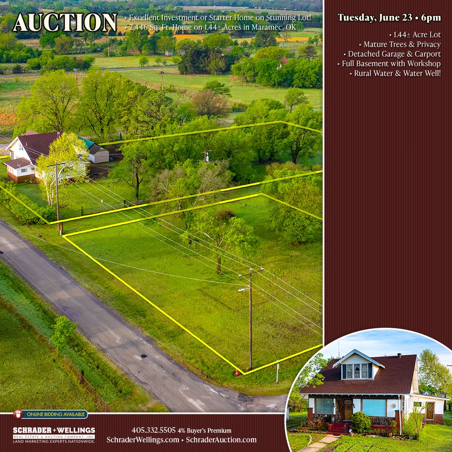 REAL ESTATE AUCTION - 1.44+/-ACRES IN MARAMEC, OKLAHOMA