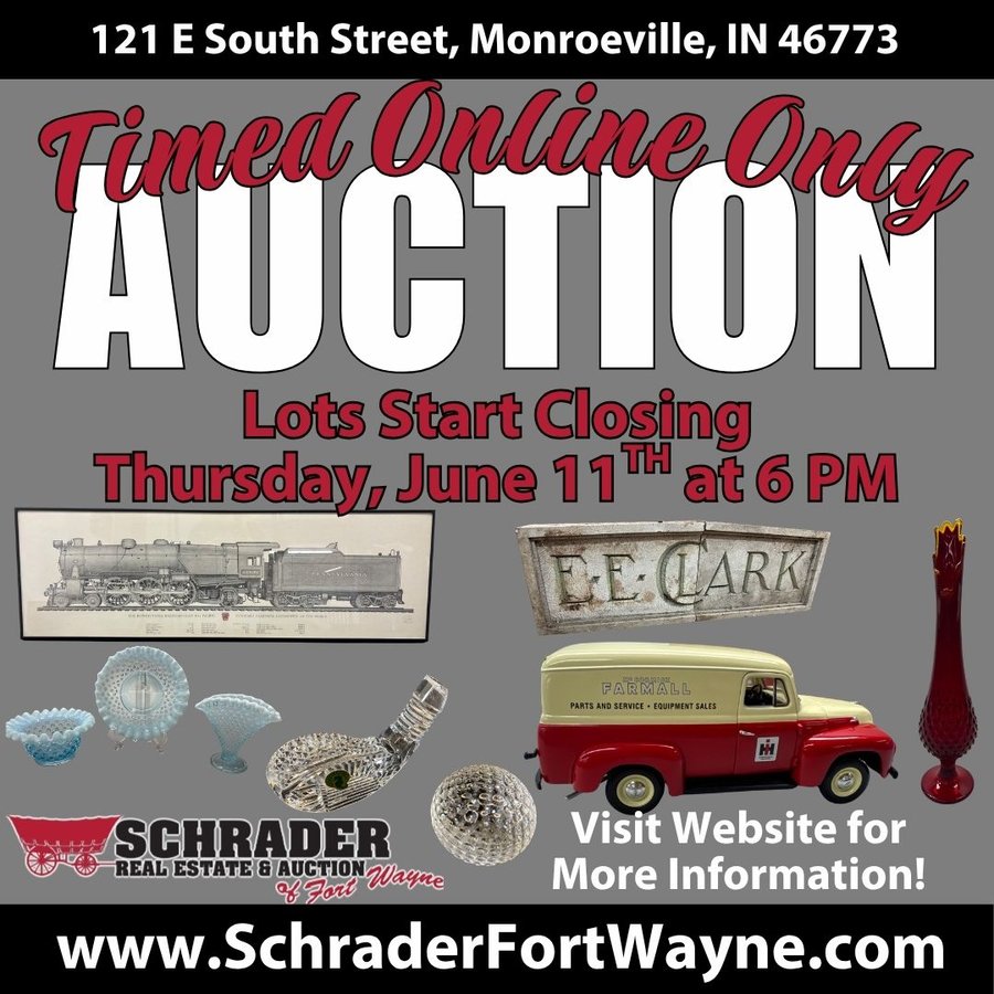 TIMED ONLINE ONLY PERSONAL PROPERTY AUCTION IN ALLEN COUNTY, INDIANA