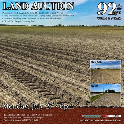 92 Acres of Allen County Farmland Sells for $1.65 Million
