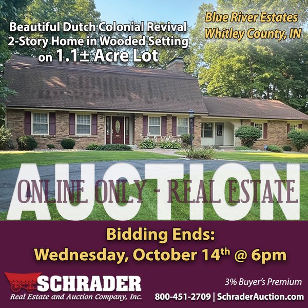 TIMED ONLINE ONLY REAL ESTATE AUCTION - 1.1+/-ACRE OFFERED IN 1 TRACT IN WHITLEY COUNTY, INDIANA - 1166 E Wildwood Dr, Columbia City, IN 46725 - Whitley County, Indiana