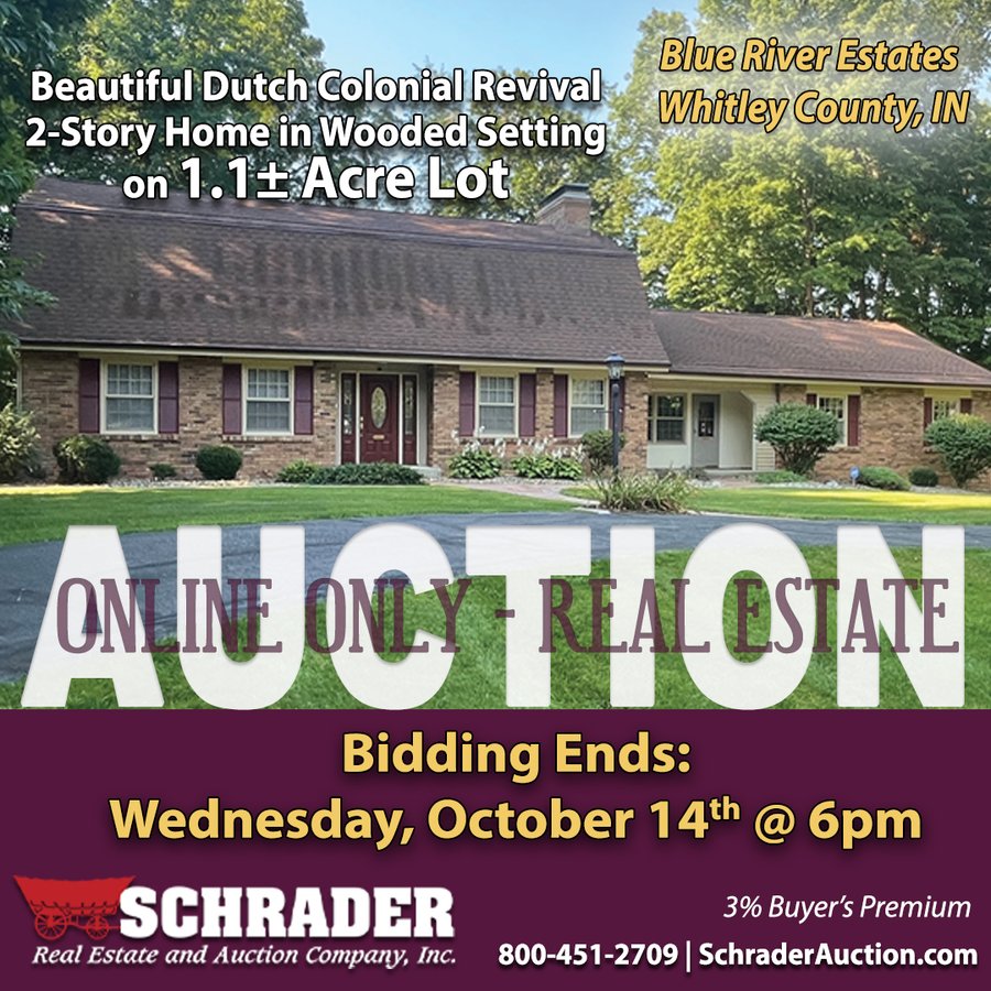 TIMED ONLINE ONLY REAL ESTATE AUCTION - 1.1+/-ACRE OFFERED IN 1 TRACT IN WHITLEY COUNTY, INDIANA