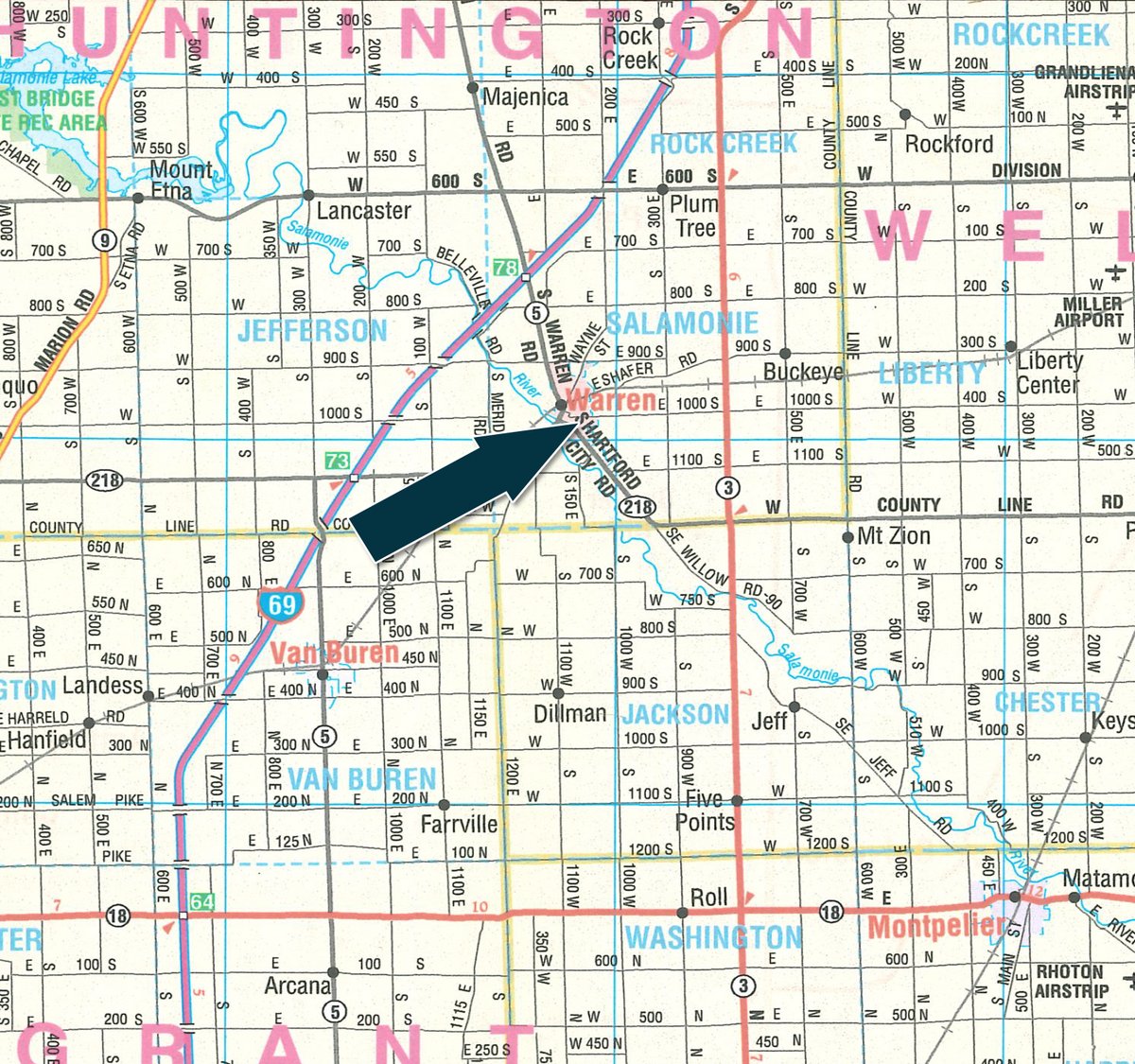 Area map - TIMED ONLINE ONLY REAL ESTATE AUCTION IN HUNTINGTON COUNTY, INDIANA