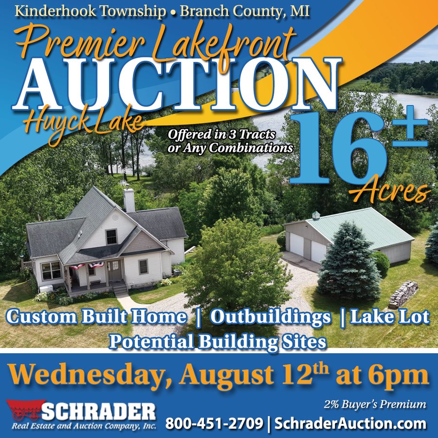 REAL ESTATE AUCTION - 16+/-ACRES OFFERED IN 3 TRACTS IN BRANCH COUNTY, MICHIGAN