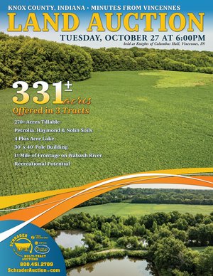Sold: LAND AUCTION - 331+/-ACRES OFFERED IN 3 TRACTS IN KNOX COUNTY, INDIANA - Fort Knox Dr, Vincennes, IN 47591 - Knox County, Indiana