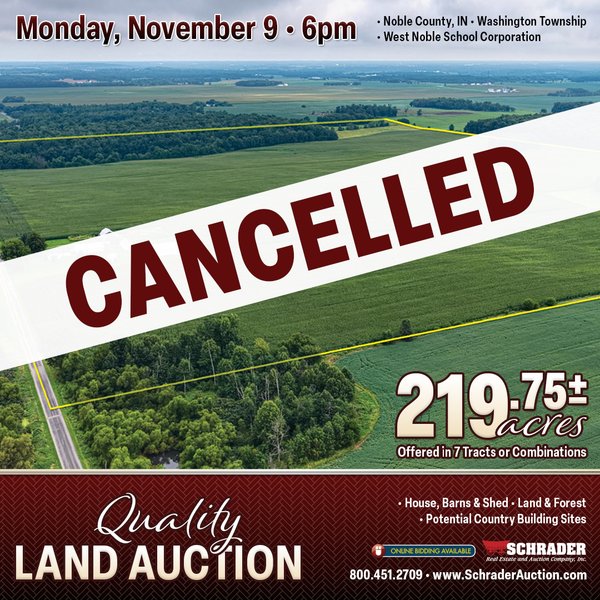 QUALITY LAND AUCTION - 219.75+/-ACRES OFFERED IN 7 TRACTS IN NOBLE COUNTY, INDIANA - 0317 S 650 W, Kimmell, IN 46760 - Noble County, Indiana
