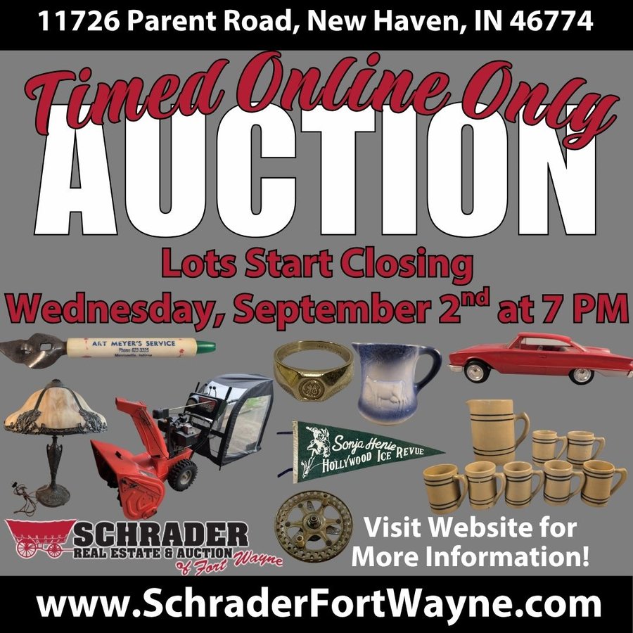 TIMED ONLINE ONLY PERSONAL PROPERTY AUCTION IN ALLEN COUNTY, INDIANA