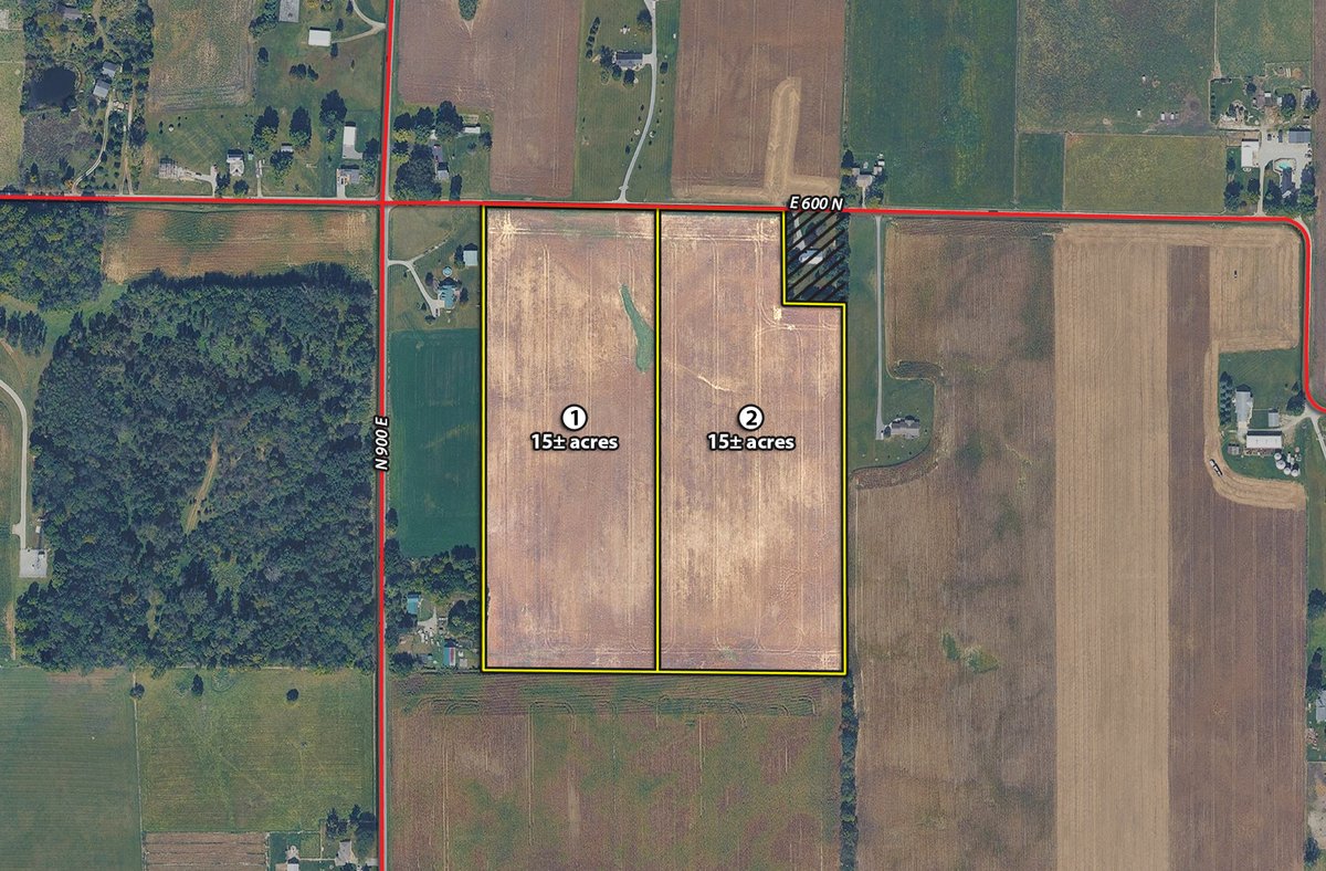 Tract map - FARMLAND AUCTION - 30+/-ACRES OFFERED IN 2 TRACTS IN WHITLEY COUNTY, INDIANA