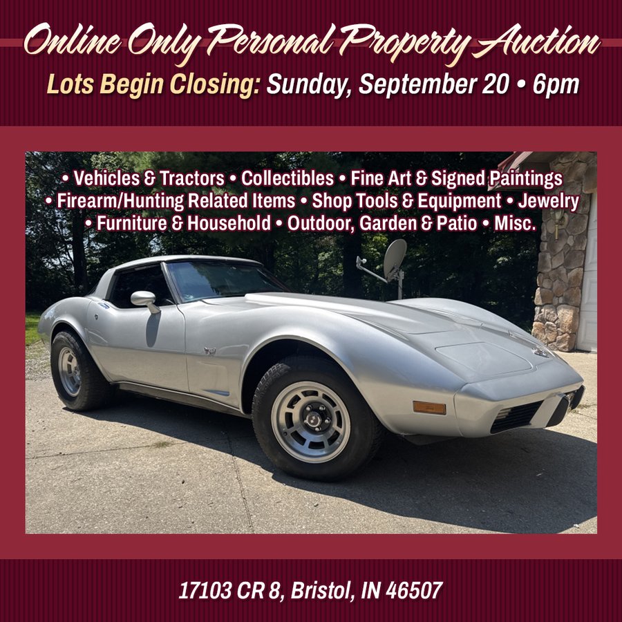 TIMED ONLINE ONLY PERSONAL PROPERTY AUCTION IN ELKHART COUNTY, INDIANA
