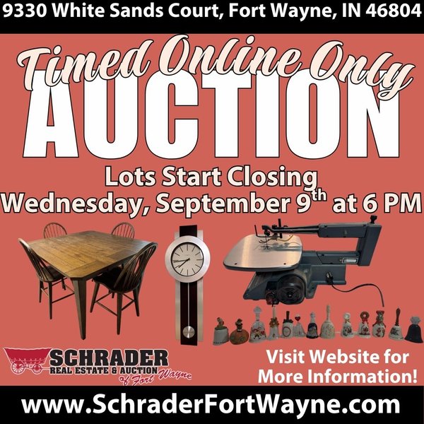 TIMED ONLINE ONLY PERSONAL PROPERTY AUCTION IN ALLEN COUNTY, INDIANA - 9330 White Sands Court, Ft Wayne, IN 46804 - Allen County, Indiana