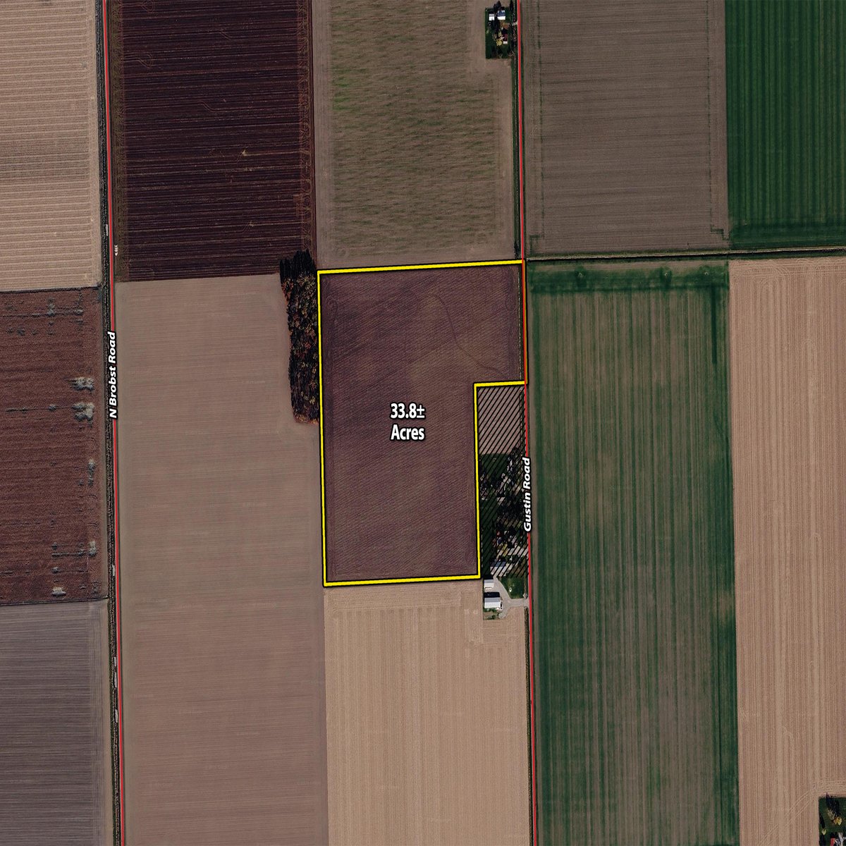 Tract map - LAND AUCTION - 33.8+/-ACRES OFFERED IN 1 TRACT IN ALLEN COUNTY, INDIANA