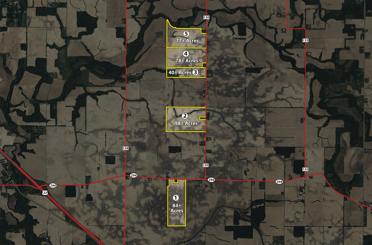 Tract map - PREMIER OHIO LAND AUCTION - 377+/-ACRES OFFERED IN 5 TRACTS IN WYANDOT COUNTY, OHIO