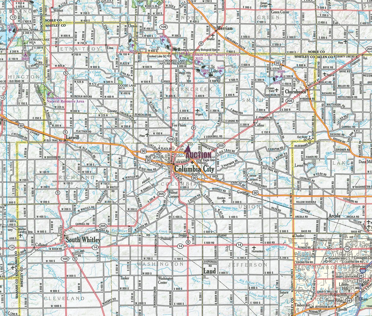 Area map - TIMED ONLINE PERSONAL PROPERTY AUCTION IN WHITLEY COUNTY, INDIANA