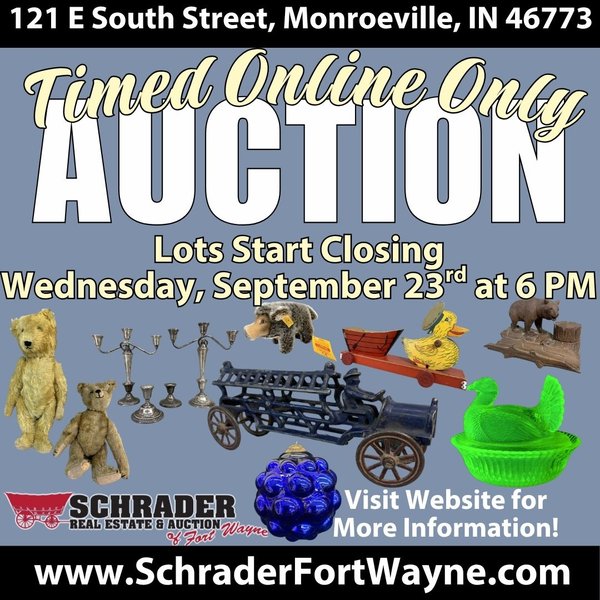 TIMED ONLINE ONLY PERSONAL PROPERTY AUCTION IN ALLEN COUNTY, INDIANA - 121 East South Street, Monroeville, IN 46773 - Allen County, Indiana